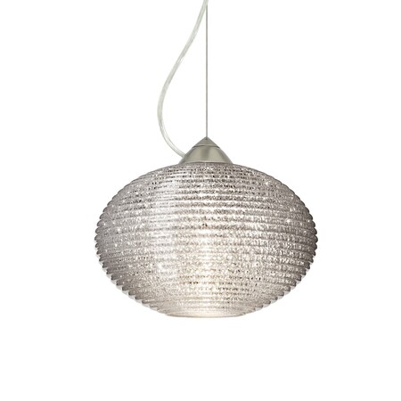 Besa Lighting Pape 12 Cord Pendant, Glitter, Satin Nickel Finish, 1x100W Incandescent 1KX-4913GL-SN